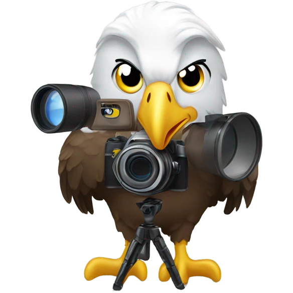Bald eagle with camera emoji