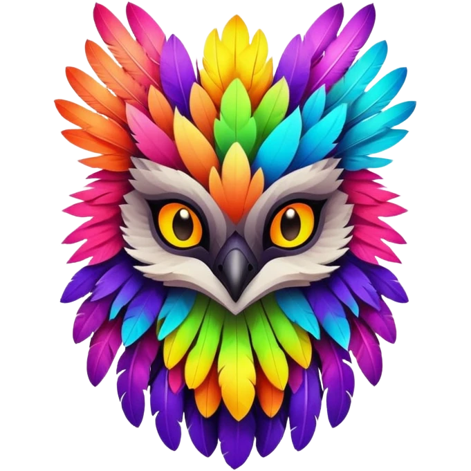lush warm-colored modern colorful neon-colored Fakémon-Trico-creature emoji