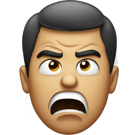 Angry pinched face with tongue out emoji