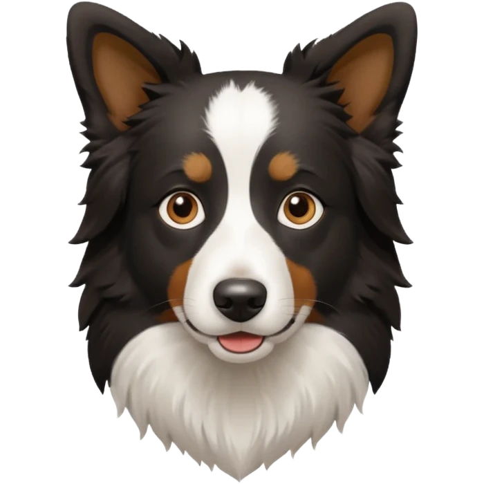 border collie predominantly black fur with brown on the eyebrows and neck emoji