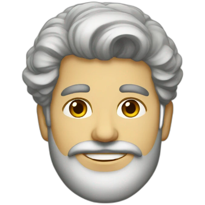 Persian president guy with Vibrant joyful hair and vintage style emoji