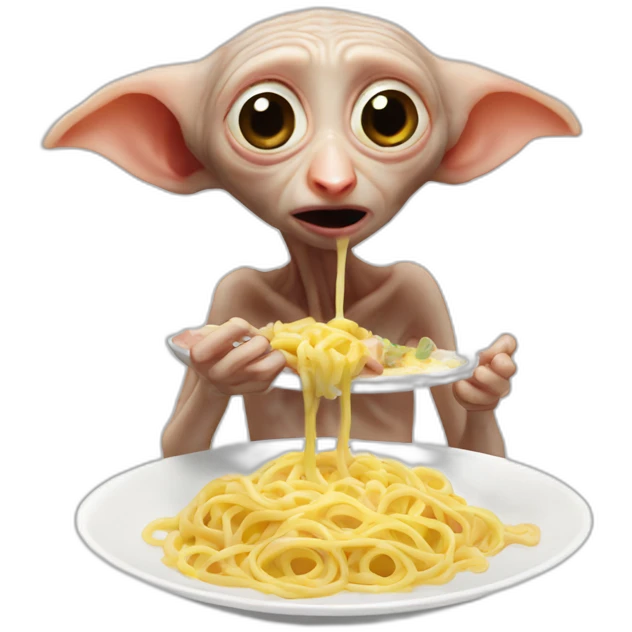 Dobby eating carbonara emoji