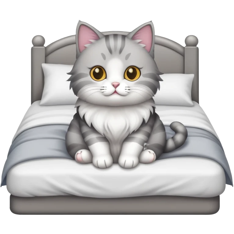 cat sitting in bed emoji
