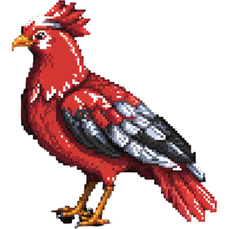 Red chocobo from Final Fantasy, large bird with red feathers emoji