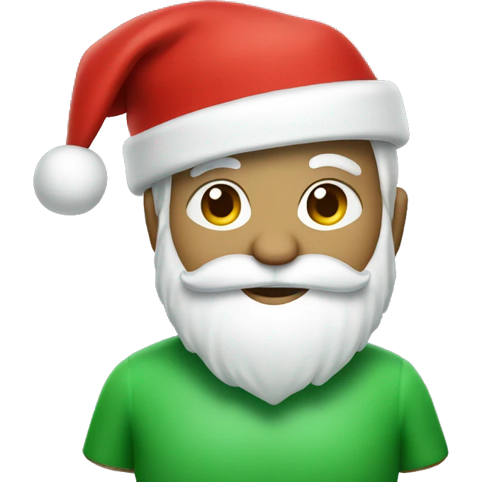 Green santa with red Christmas cap emoji
