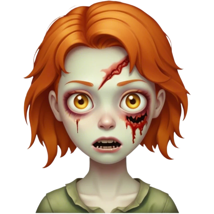 ginger zombie girl emoji