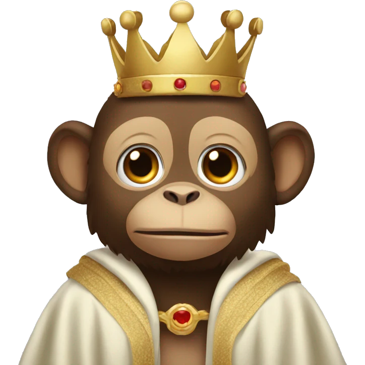 monkey wih crown and robe emoji