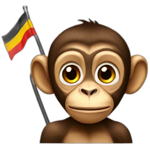a monkey with german flag emoji