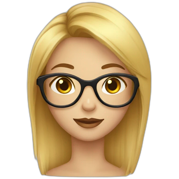 Fille cheveux lisses long lunettes emoji