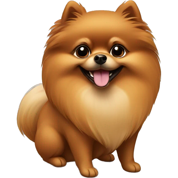 smiling brown pomeranian emoji