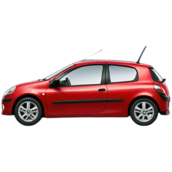 Renault clio red 2003 side view emoji