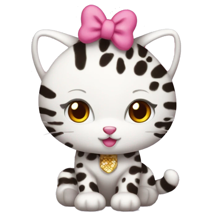 Hello kitti with reopard emoji