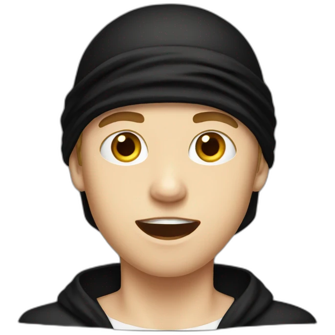 White boy with black durag shocked emoji