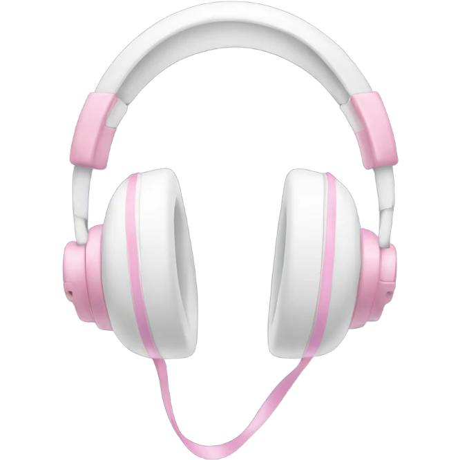 White headphones with a pastel pink ribbons  emoji