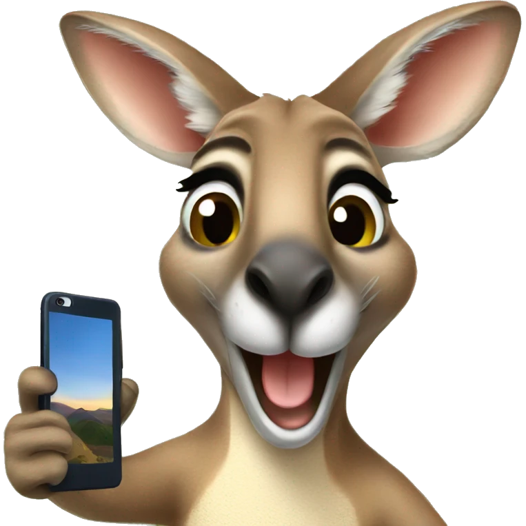 Kangaroo taking selfie emoji