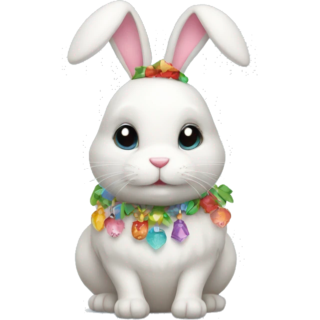 Bunny with cute decorations  emoji