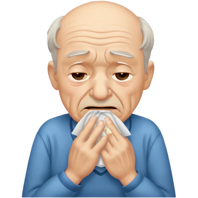 old man sneezing into tisue















 emoji