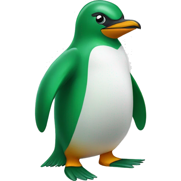 green penguin in a tux emoji
