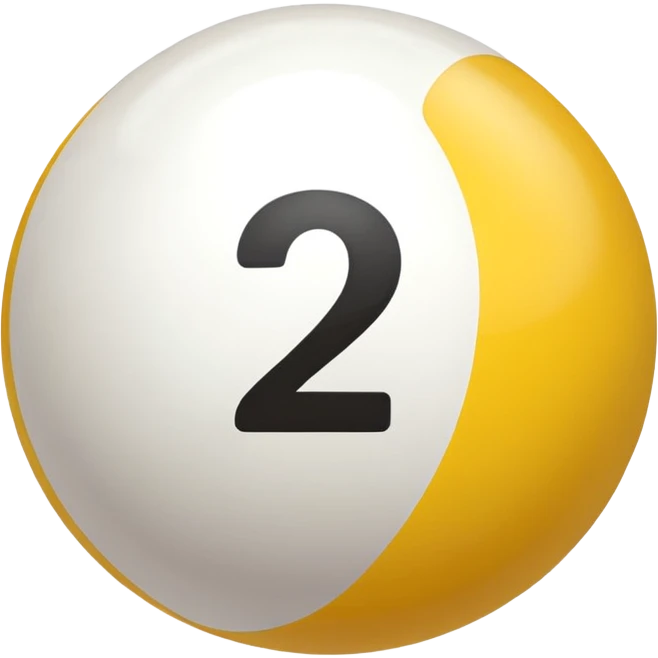 Make a pool ball with the number 2 emoji