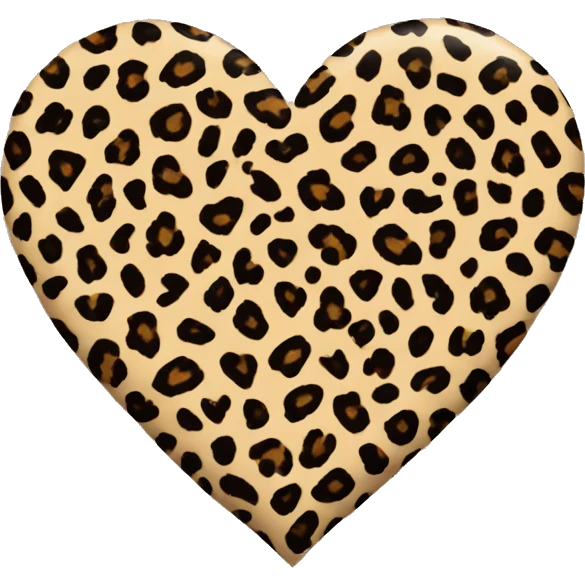 leopard print love heart emoji