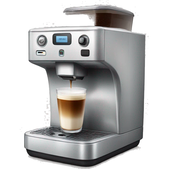 Coffee machine with a mug and a milk container emoji