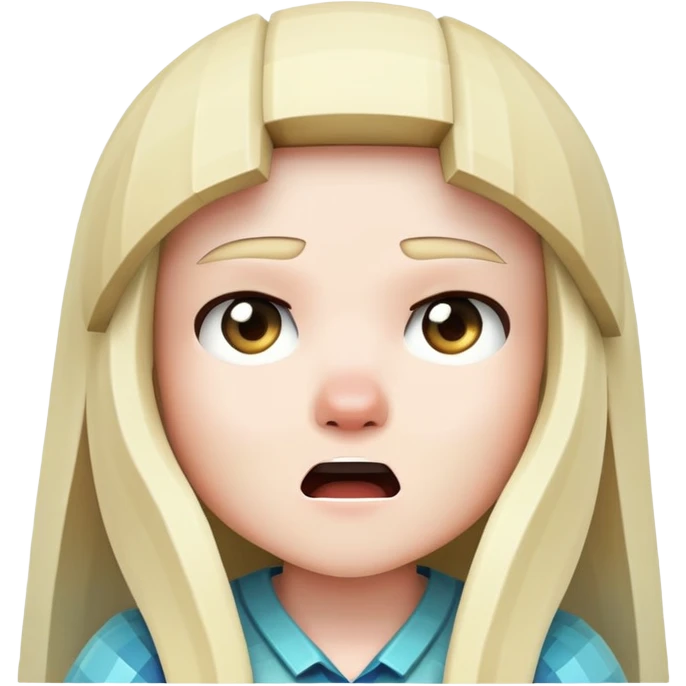 Minecraft character, surprised expression emoji