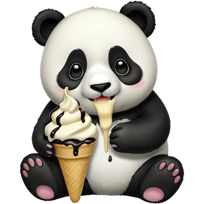 Panda eating ice cream emoji