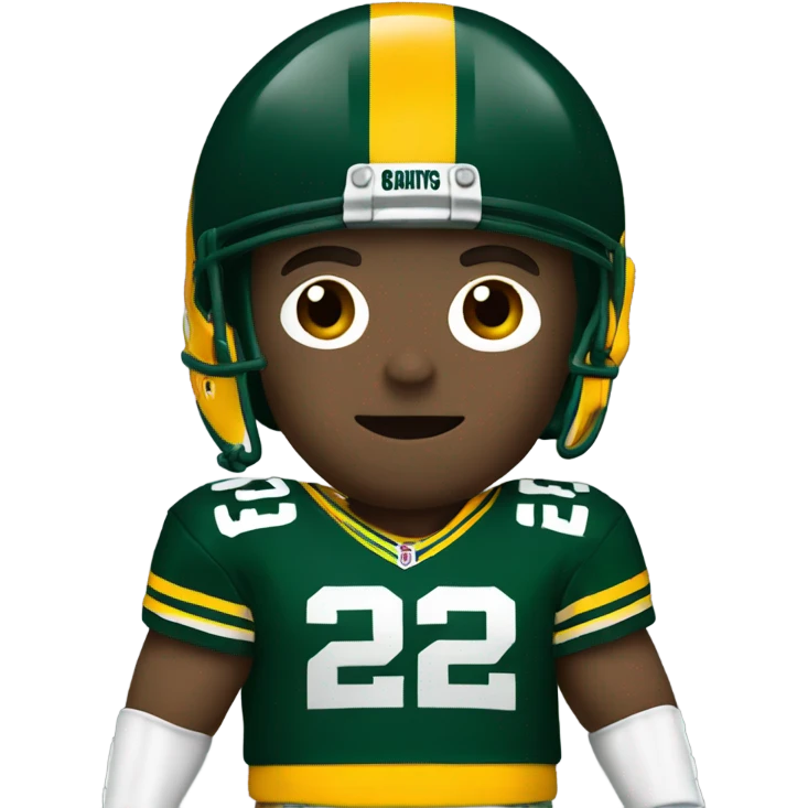 White male in a Packers football uniform emoji