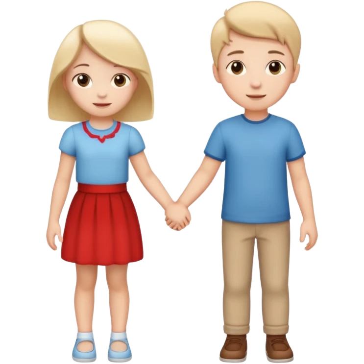 Cute Boy And Cute Girl Standing Love  emoji