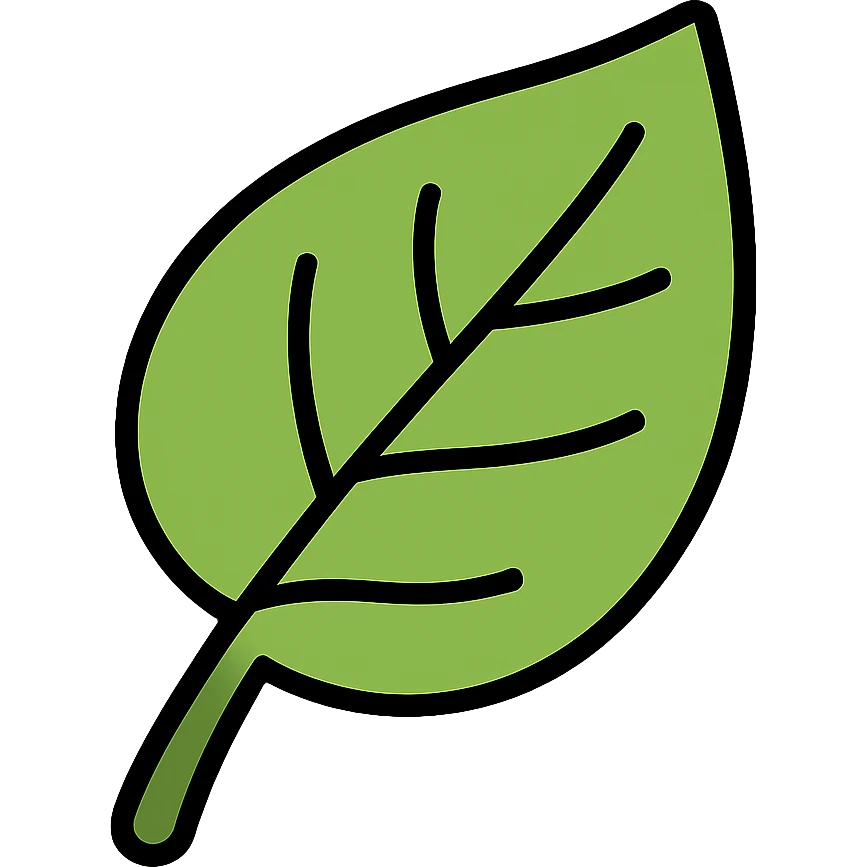 Green leaf icon with nature theme emoji