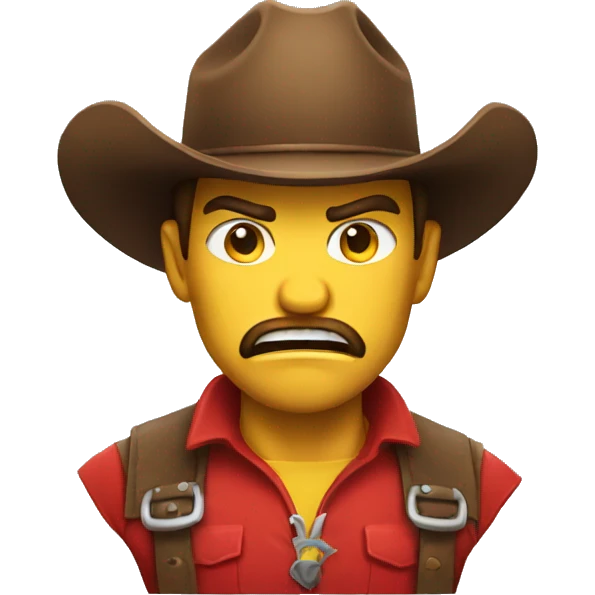 red angry cowboy emoji emoji