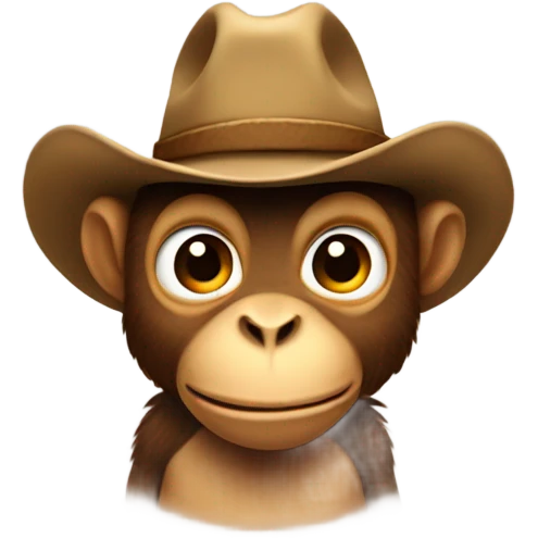 Monkey dressed like a T -Rex with a cowboy hat emoji