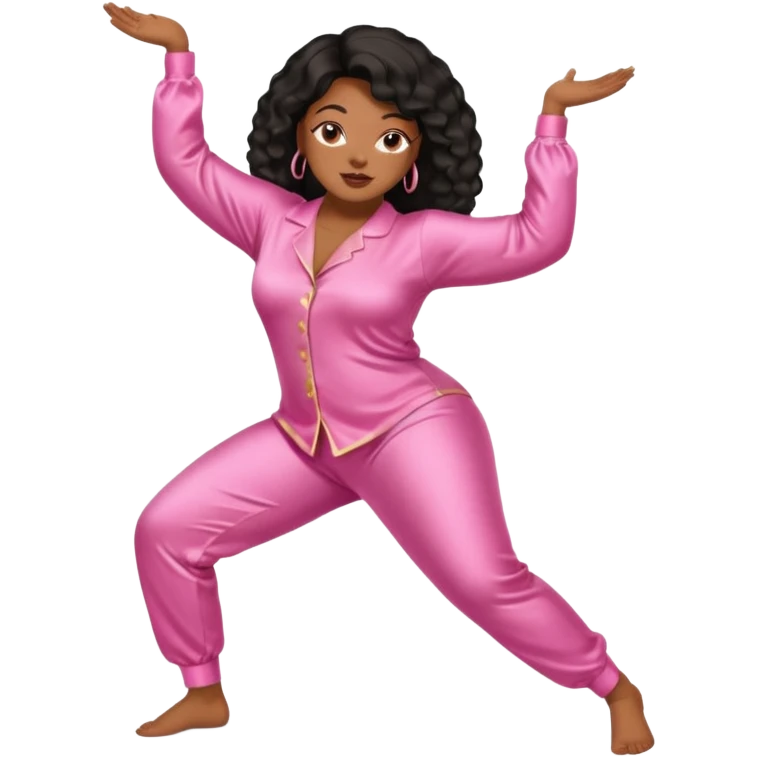 Black Woman with massive boobs and a massive ass twerking while wearing pink pajamas  emoji