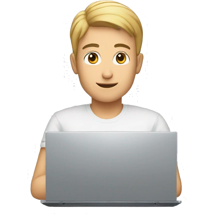 man using an asus zhephyrus m16 laptop emoji