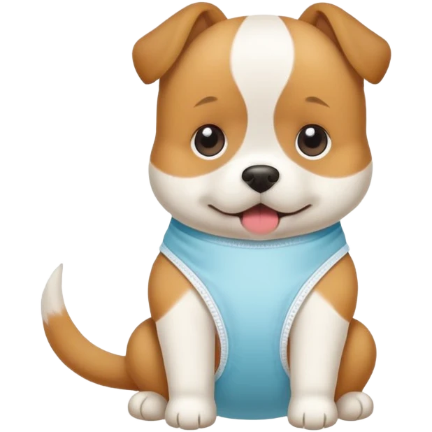 dog learning to wear a diaper, potty training emoji