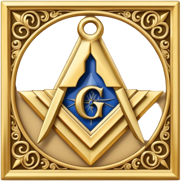 A masonic Square and Compass with the Letter G in the Middle, representing the Master Mason. emoji