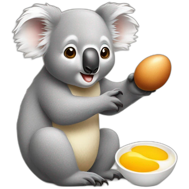 Koala qui mange des oeufs emoji