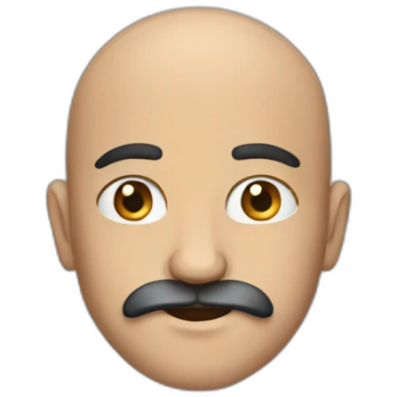 A bald middle eastern man with a mustache and beard emoji