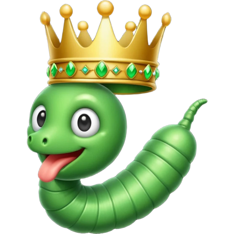 Worm wearing a crown emoji