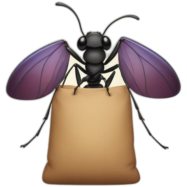 ant with a bag emoji