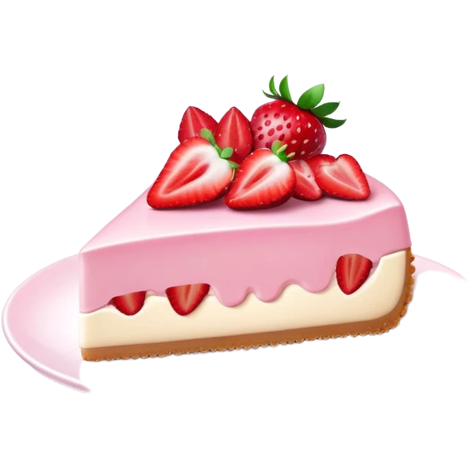 Strawberry mousse cheesecake slice emoji