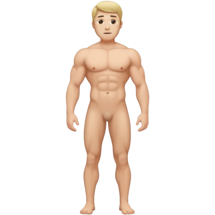 full body shot of a naked man with big penis emoji
