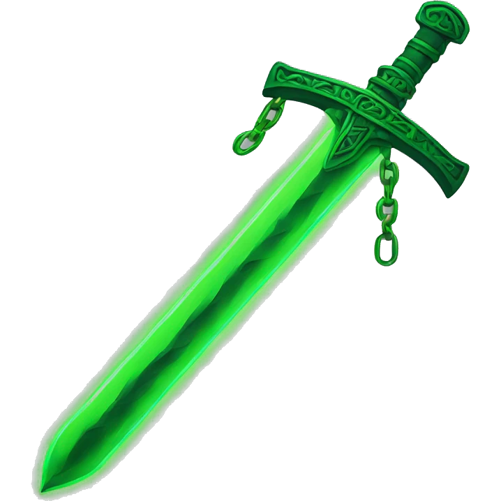 green neon sword with green chain emoji