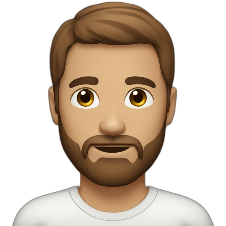 Bearded man with brown eyes and hair. Hair is straight and complexion is light brown emoji