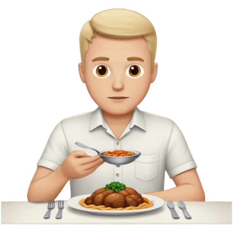 WHITE MAN HAVING DINNER emoji