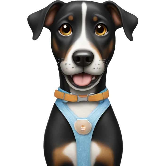 Dog wearing braces emoji