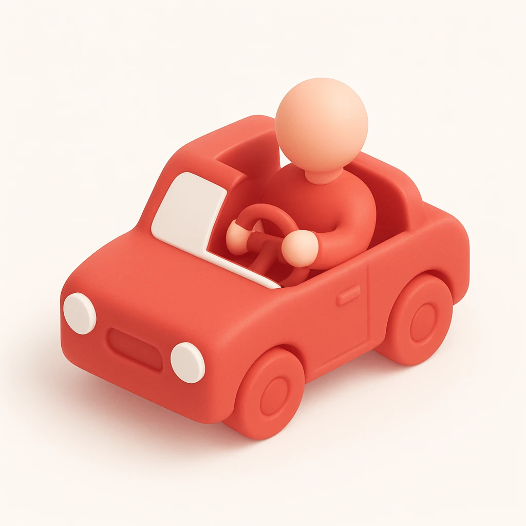 person driving a car emoji