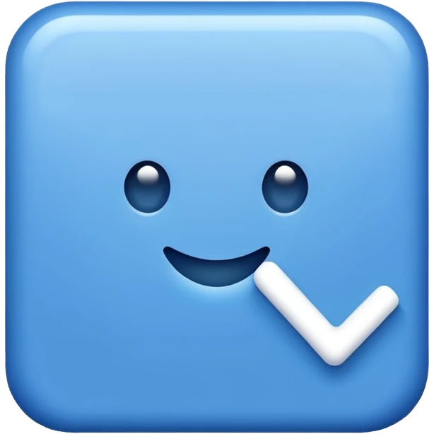 Blue square with a white tick emoji