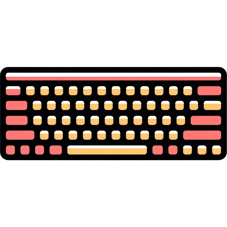Computer keyboard with gold color F3BA2F and pink-red color FE0054 emoji