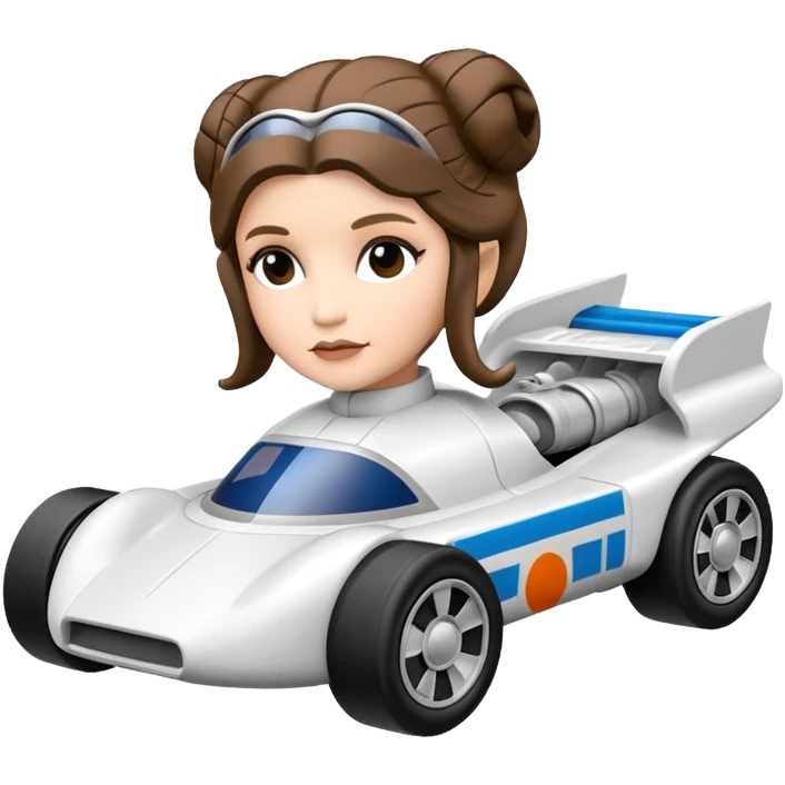 Hot wheels Star Wars racer verse Princess Leia. car emoji